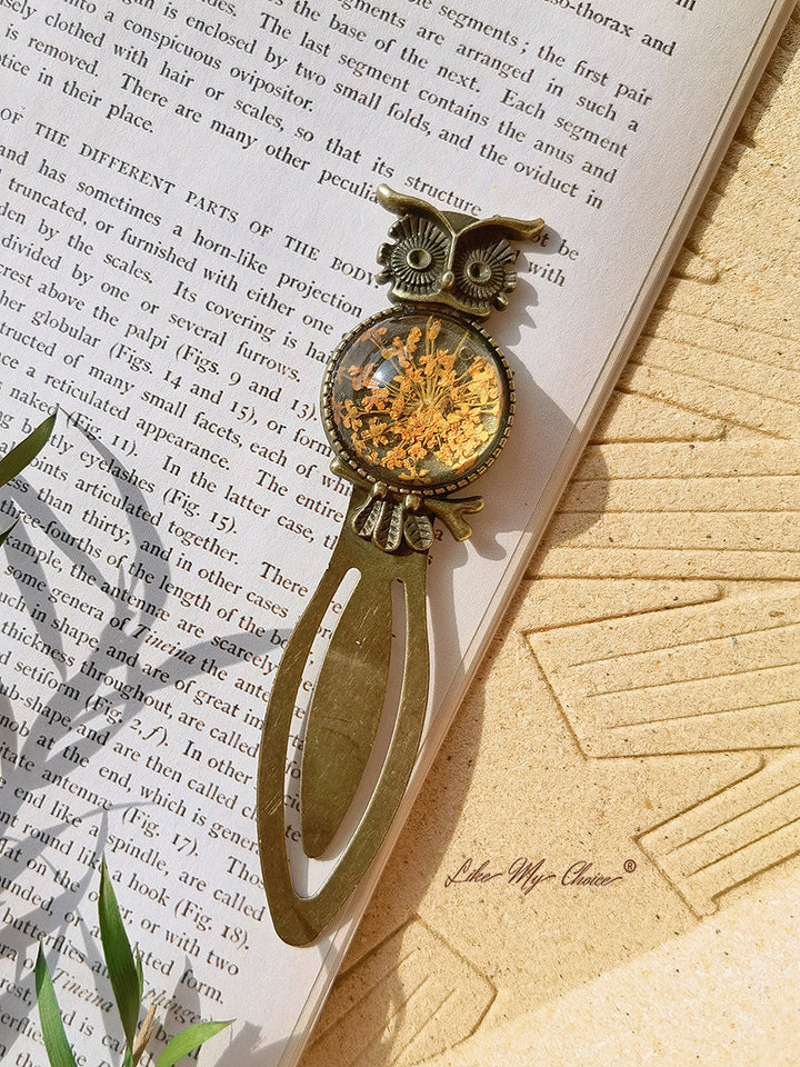 Queen Anne dantelă florale bufniță bronz Bookmark