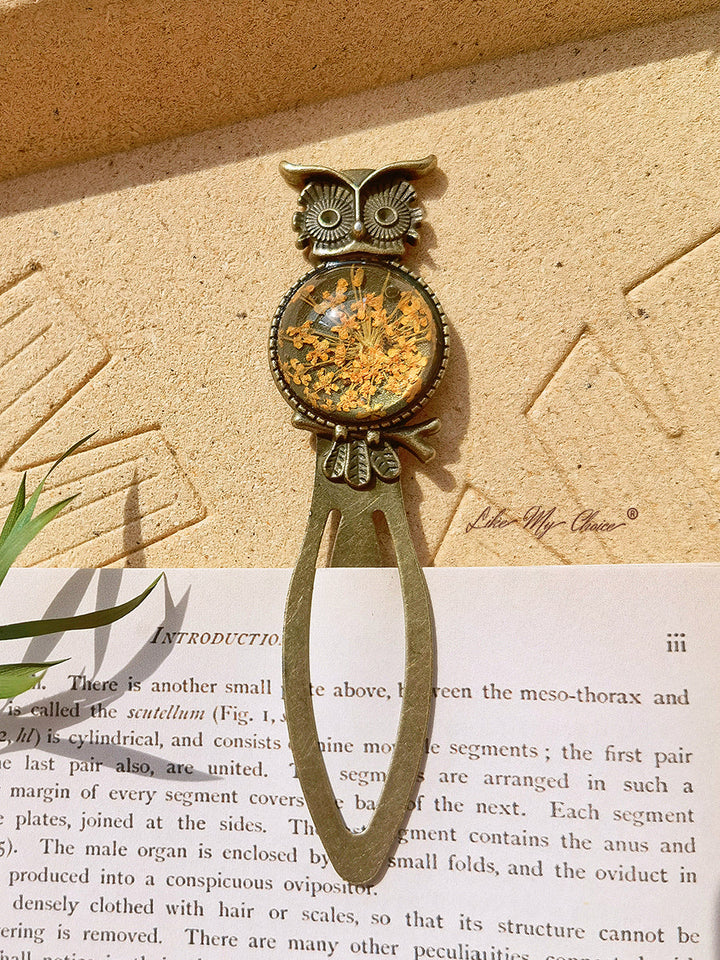 Queen Anne dantelă florale bufniță bronz Bookmark