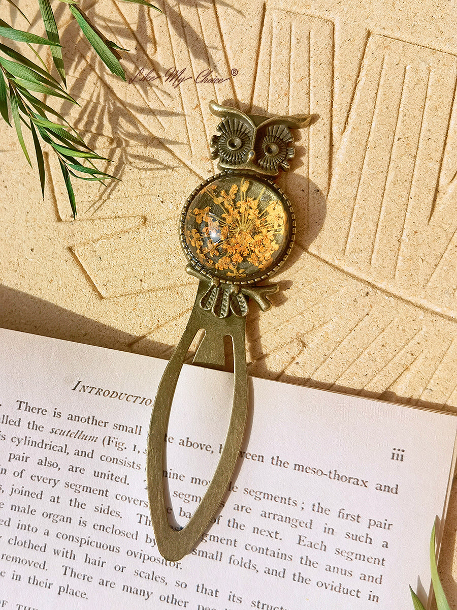 Queen Anne dantelă florale bufniță bronz Bookmark