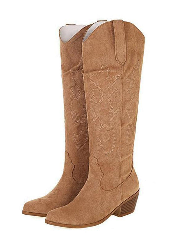 Western Suede Knee High saappaat