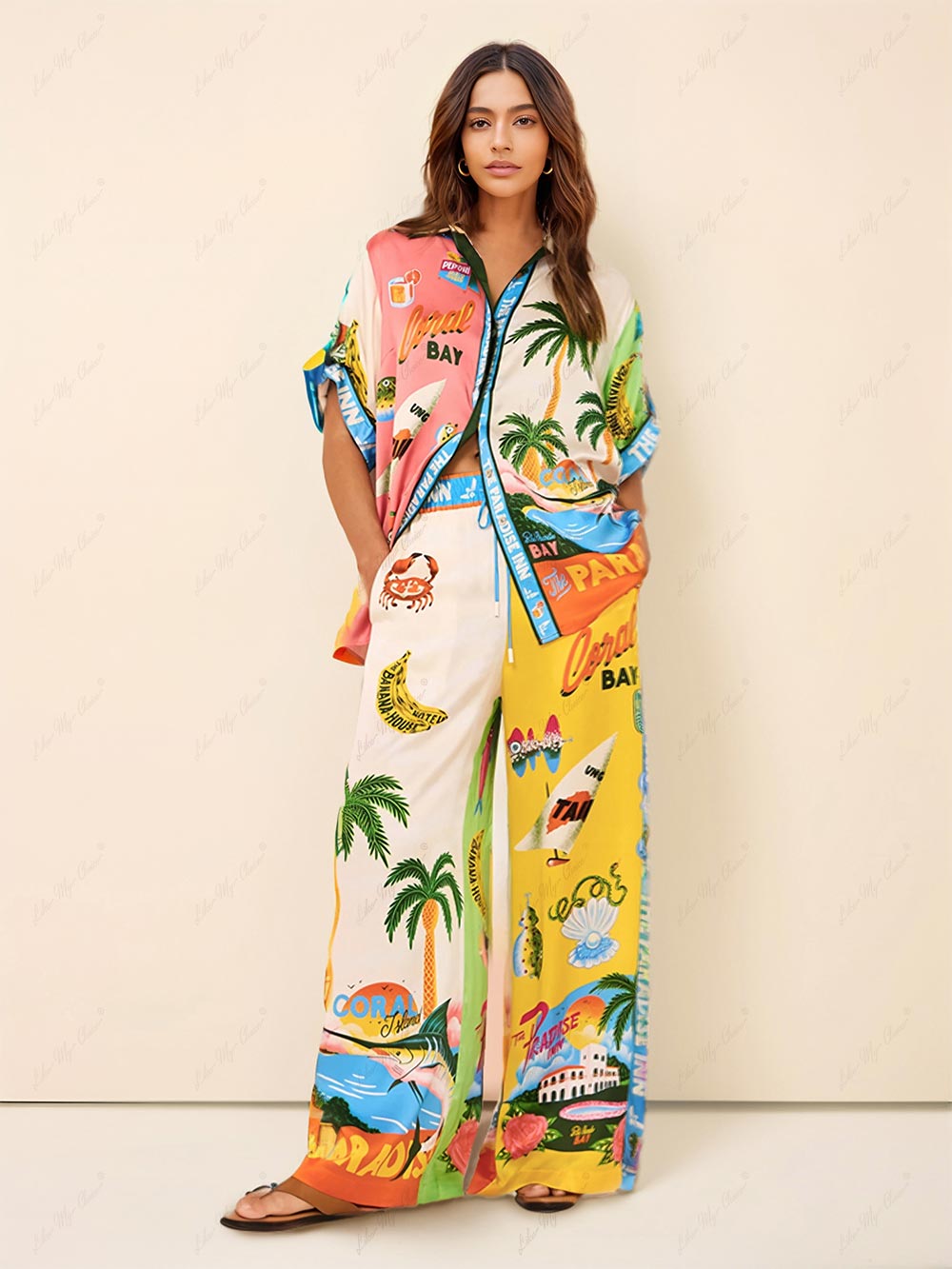 Sunny Beach Summer Style Printed Two Piece Set - Σουτιέν