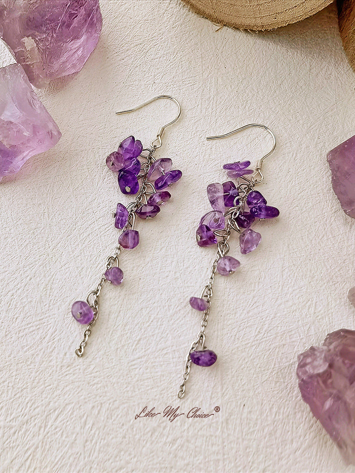 Anting Juntai Kecubung Wisteria Batu Kelahiran Februari