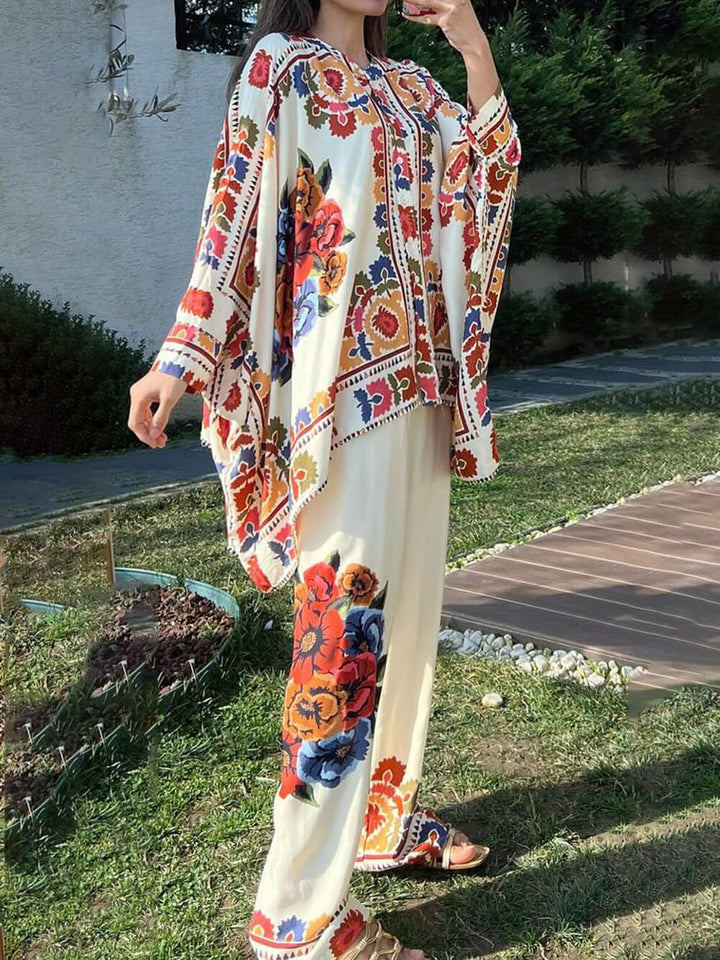 Moderní jedinečná halenka s potiskem Oversized Button Up