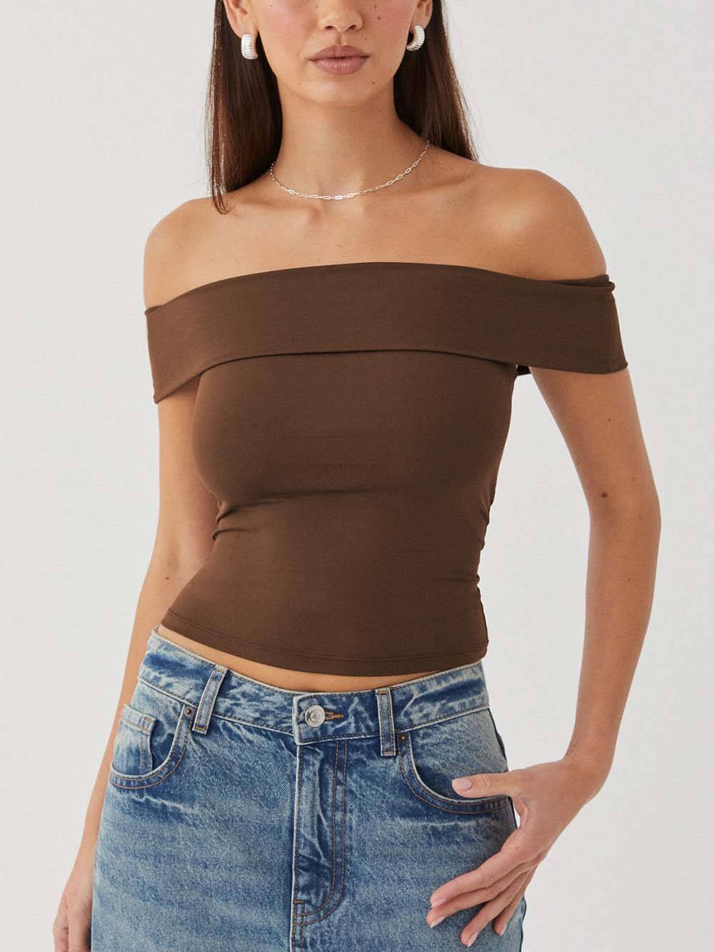 Sexy Tube-Top Off-Shoulder Top