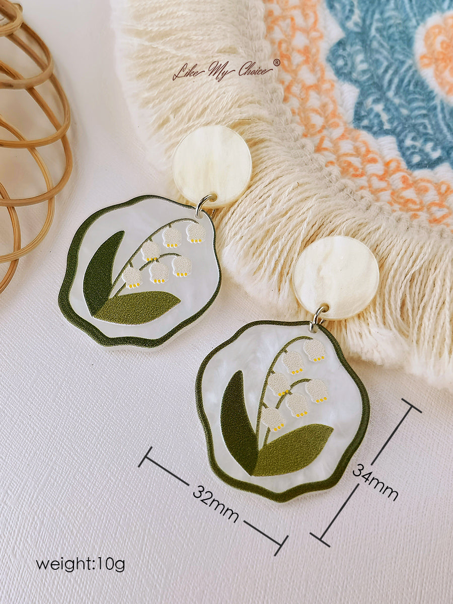 Boucles d'oreilles fleurs - Acrylique Muguet