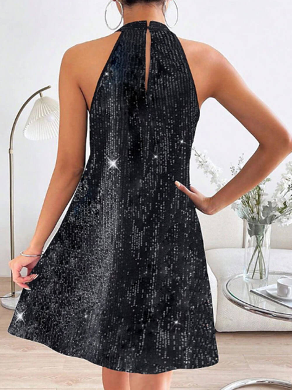 Vestido Halterneck Glitter