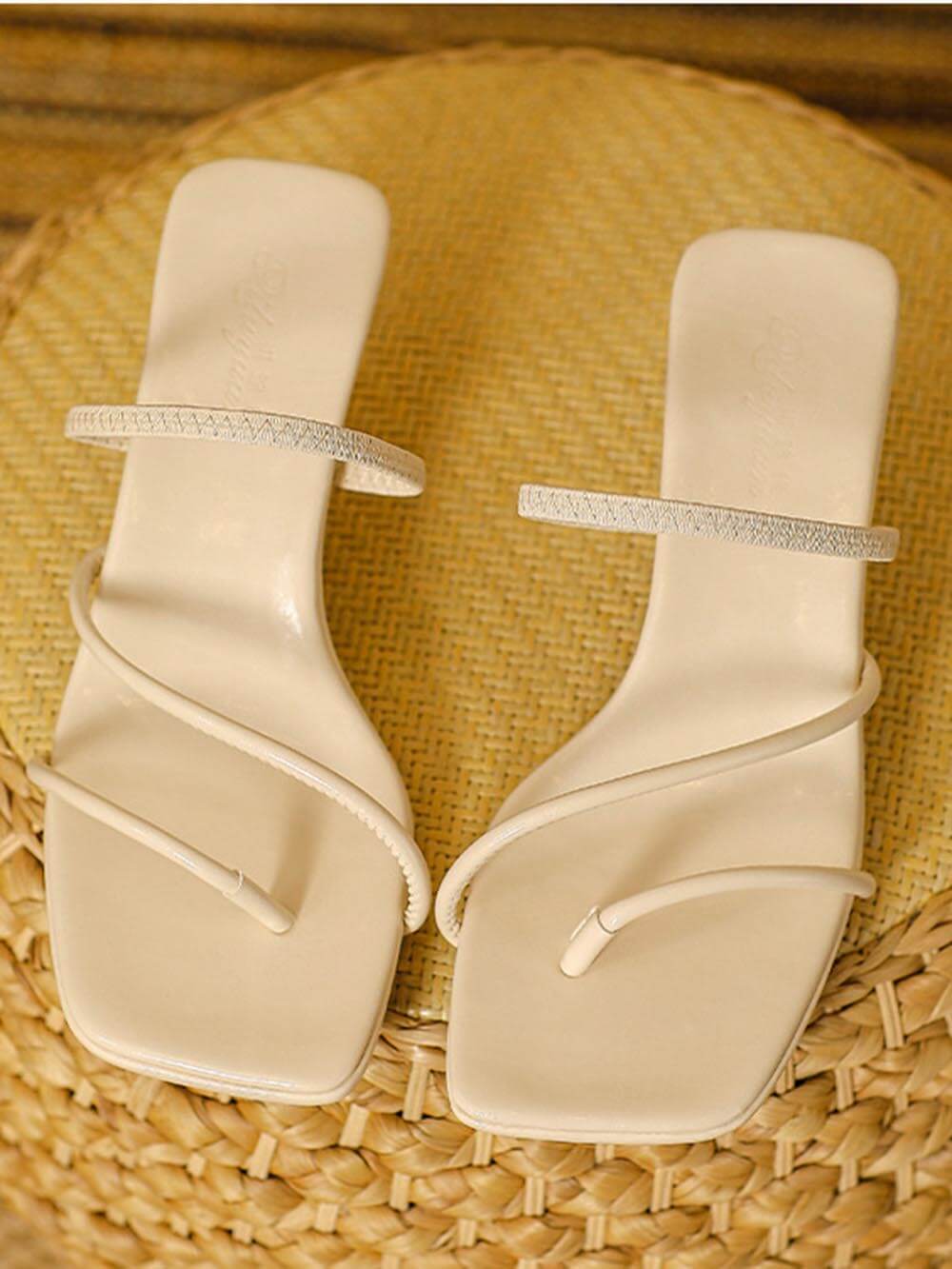 French Clip-On Fine Heeled Back Tripping Strap Two Wear Shoes