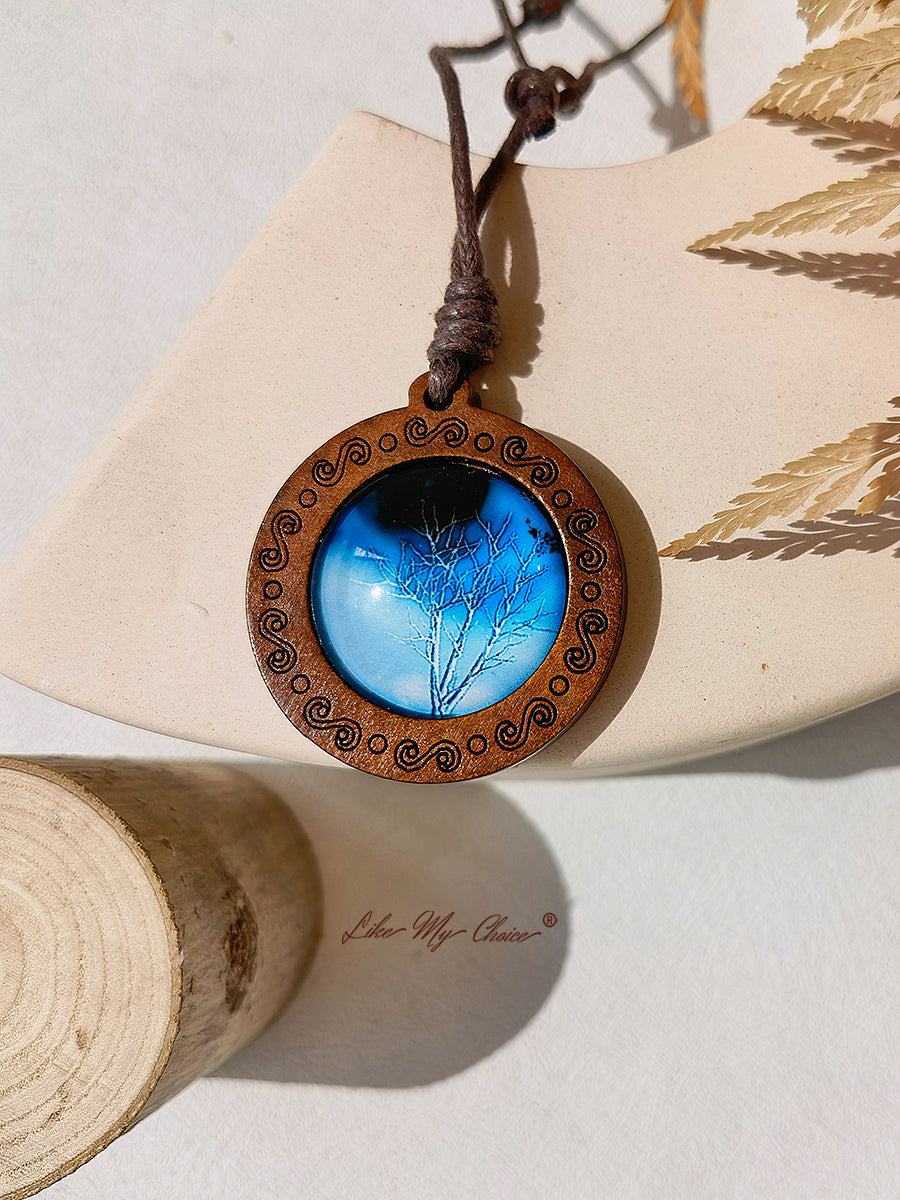 LikeMyChoice? Tree of Life Kunstglas Tegel Hanger Ketting