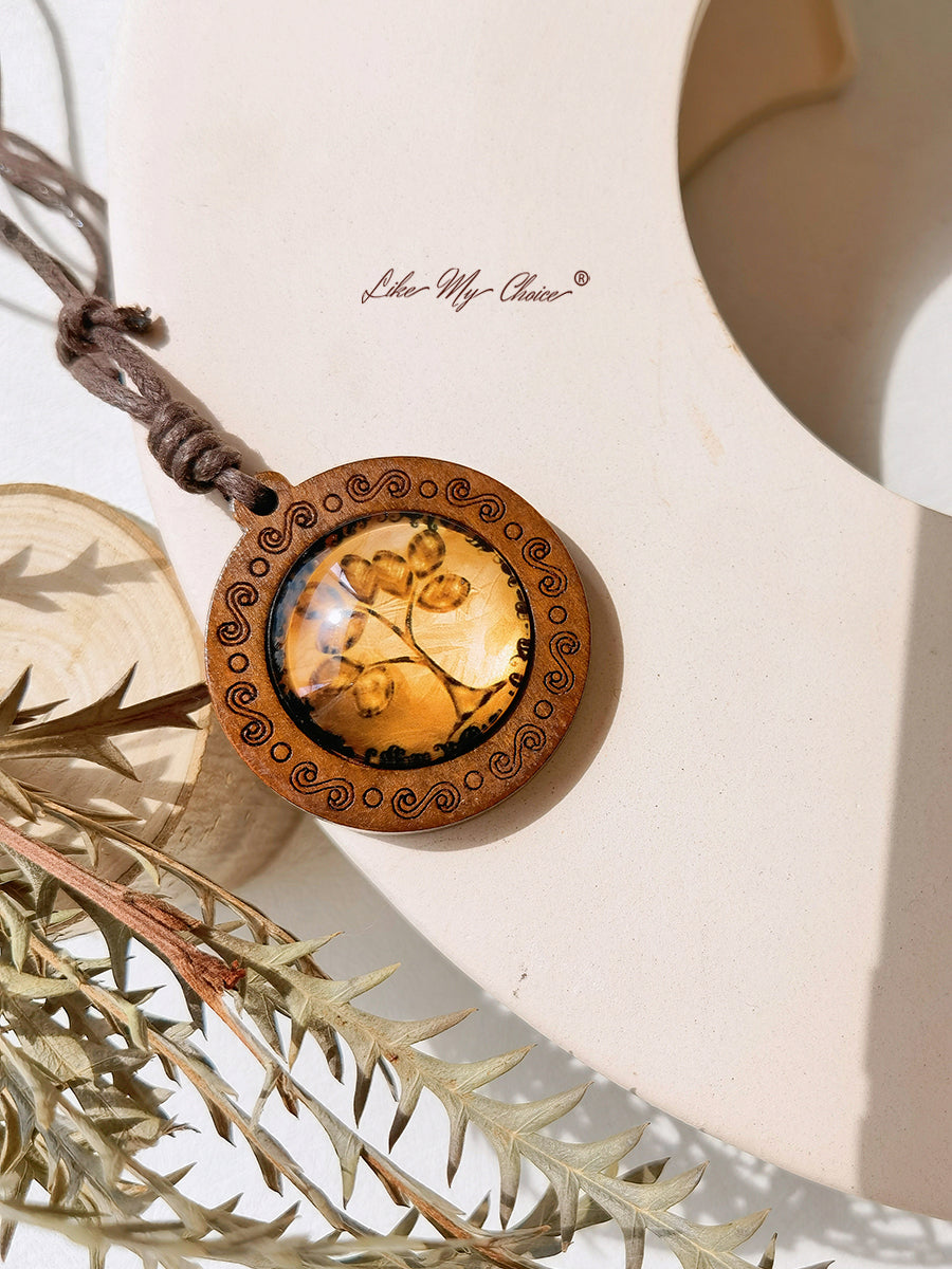 LikeMyChoice? Tree of Life Kunstglas Tegel Hanger Ketting