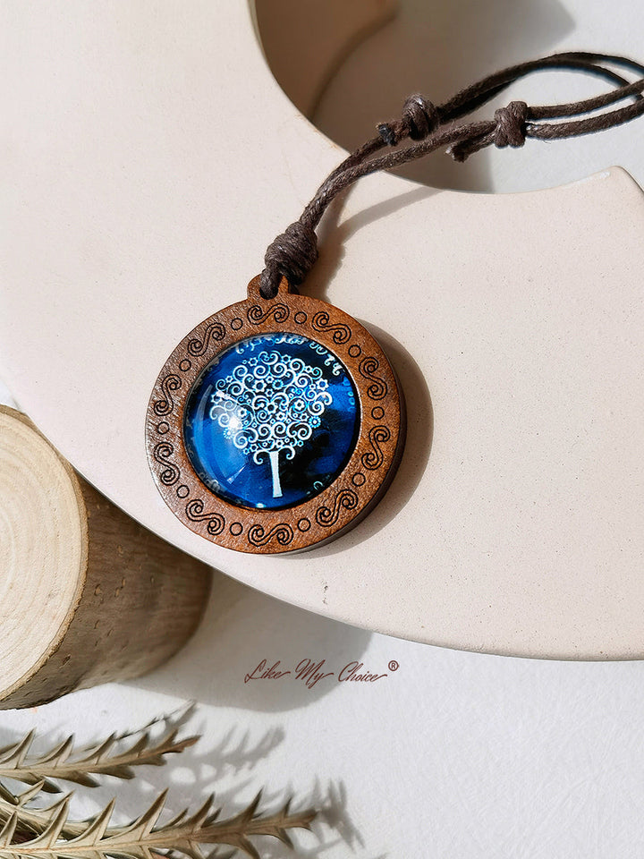 LikeMyChoice? Tree of Life Kunstglas Tegel Hanger Ketting