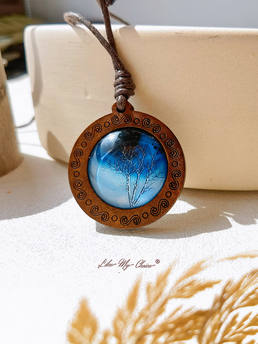 LikeMyChoice? Tree of Life Kunstglas Tegel Hanger Ketting