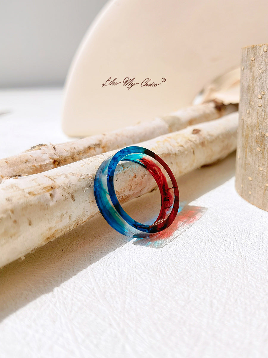 Eis und Feuer Crystal Stained Resin Ring