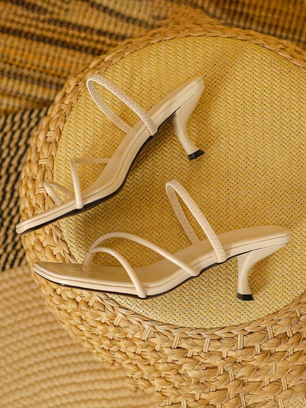 Französische Clip-On Fine Heeled Back Tripping Strap Two Wear Schuhe