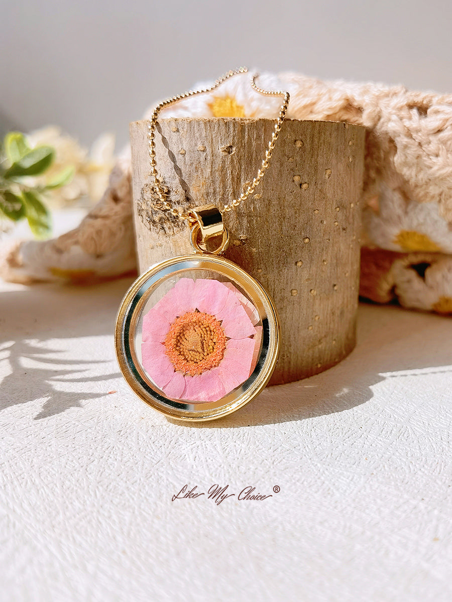 Unieke Botanische Margriet Gedroogde Bloem Ketting