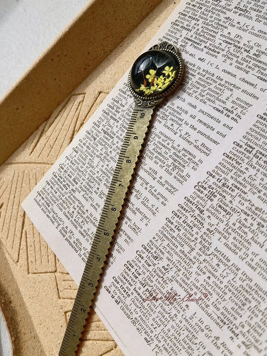 Gypsophila Dandelion Bronze Bookmark