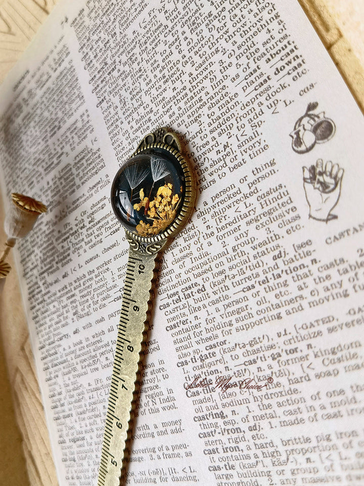 Gypsophila Dandelion Bronze Bookmark