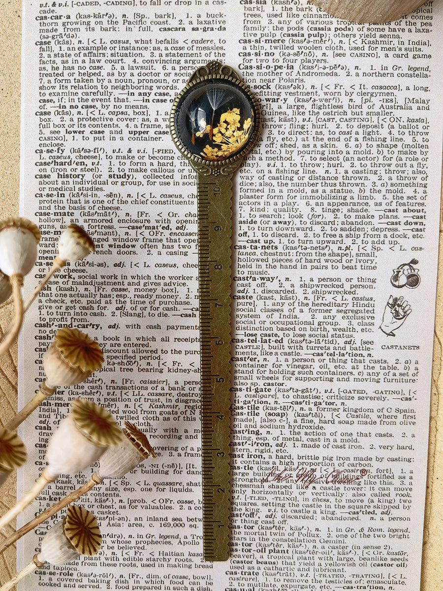 Gypsophila Dandelion Bronze Bookmark