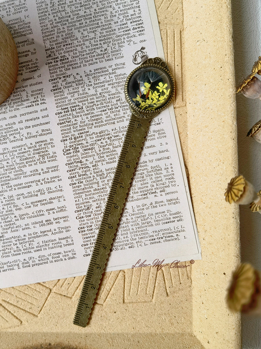 Marcador de livros em bronze Gypsophila Dandelion