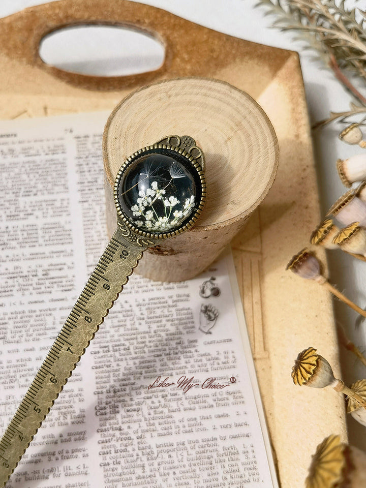 Marcador de livros em bronze Gypsophila Dandelion