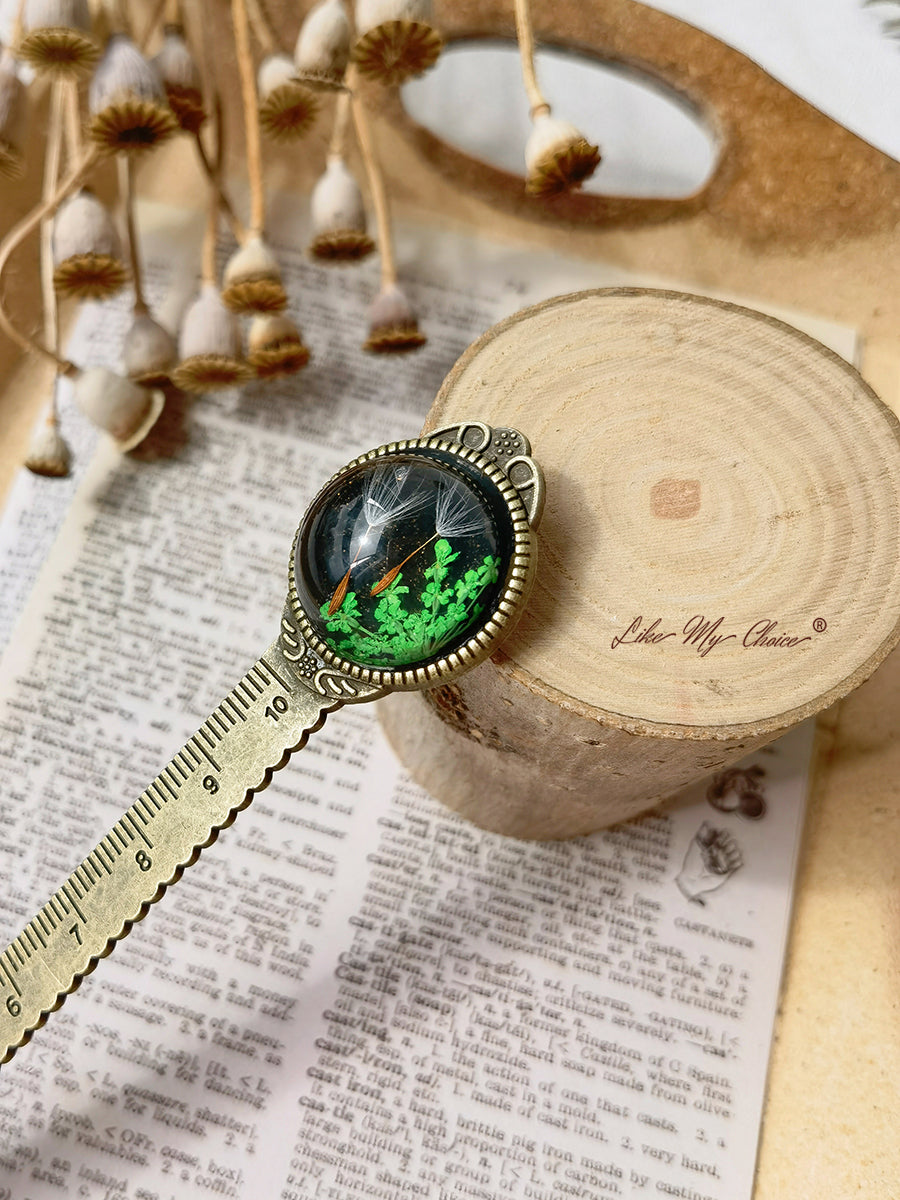 Gypsophila Dandelion Bronze Bookmark