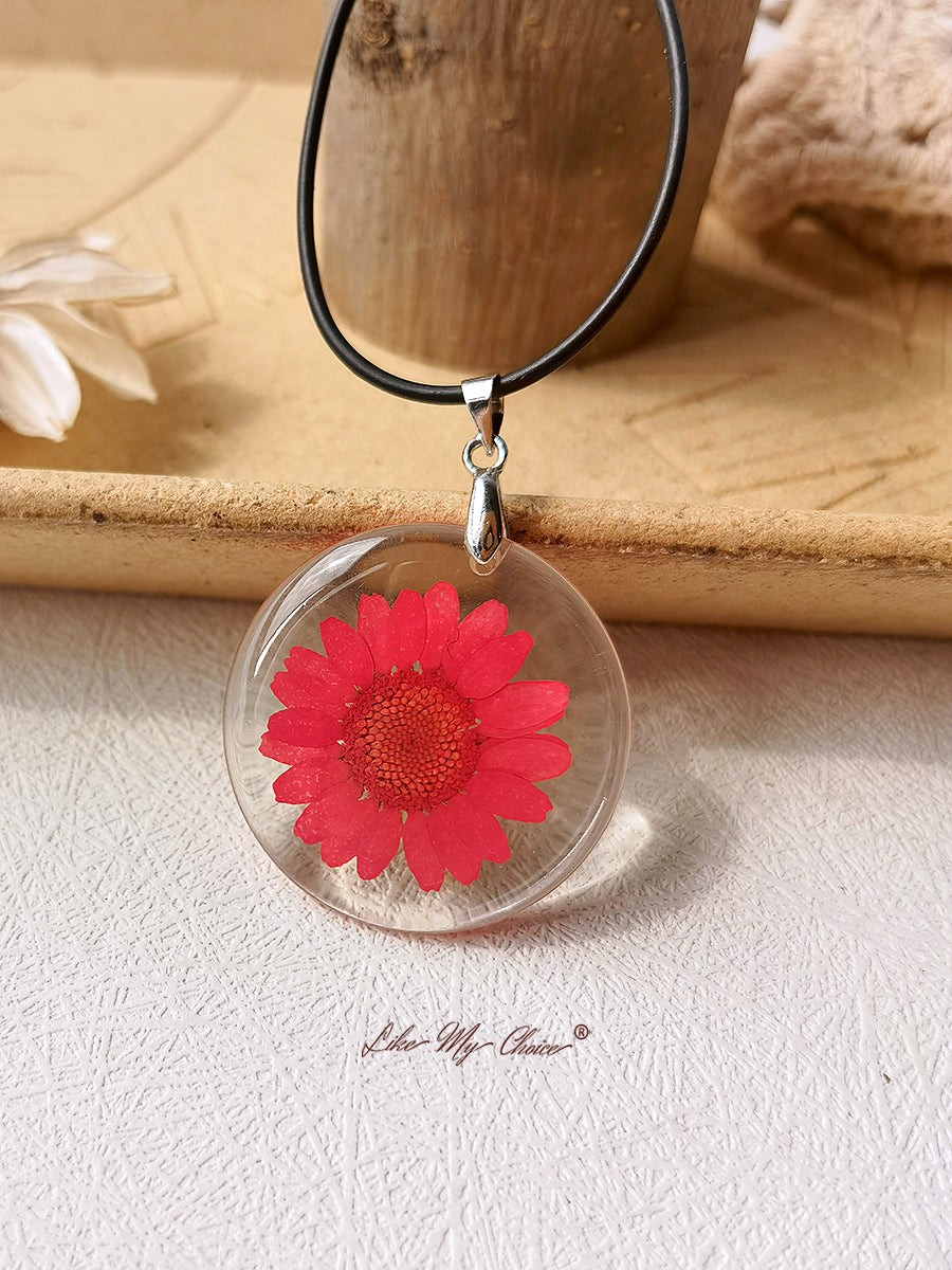 Collier à pendentif fleur hippie