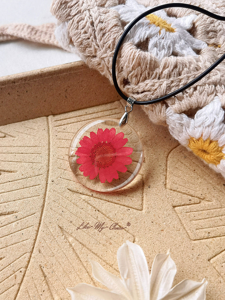 Collier à pendentif fleur hippie