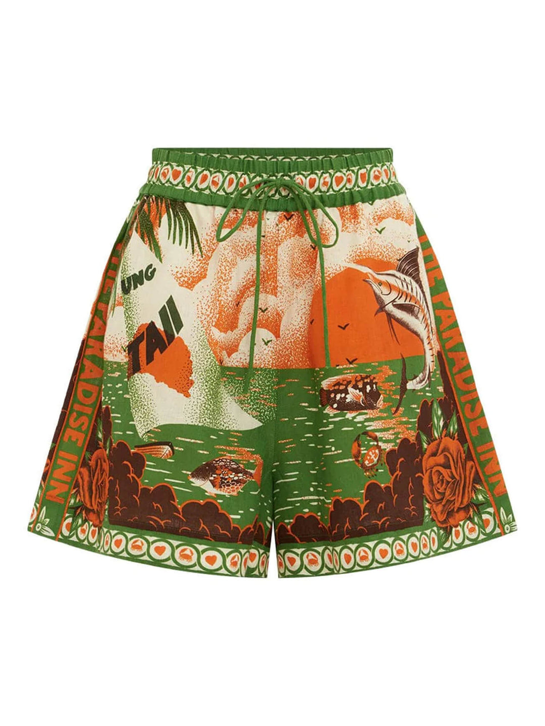 Unique Printed Sunny Afternoon Printed Shorts Two-Piece Set