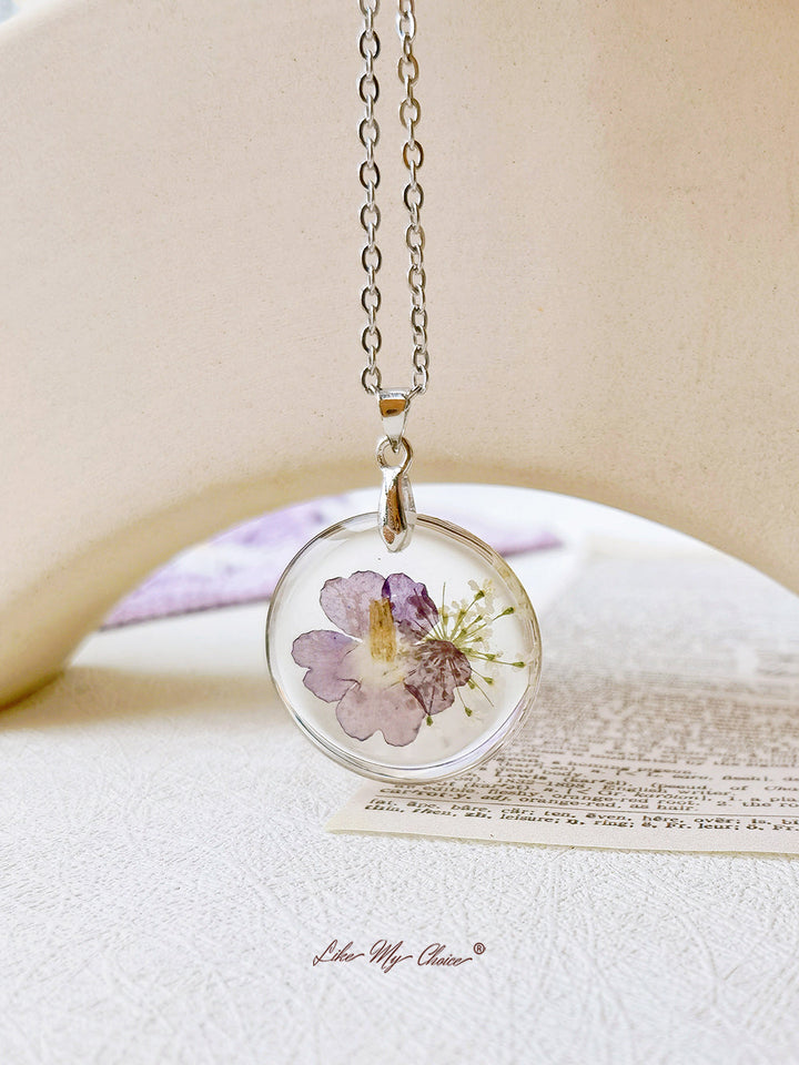 Verbena officinalis officinalis Fleur Botanique Pendentif Cercle Collier