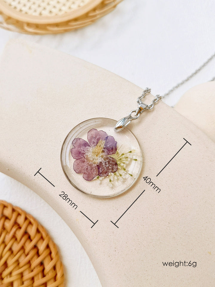 Verbena officinalis officinalis Fleur Botanique Pendentif Cercle Collier