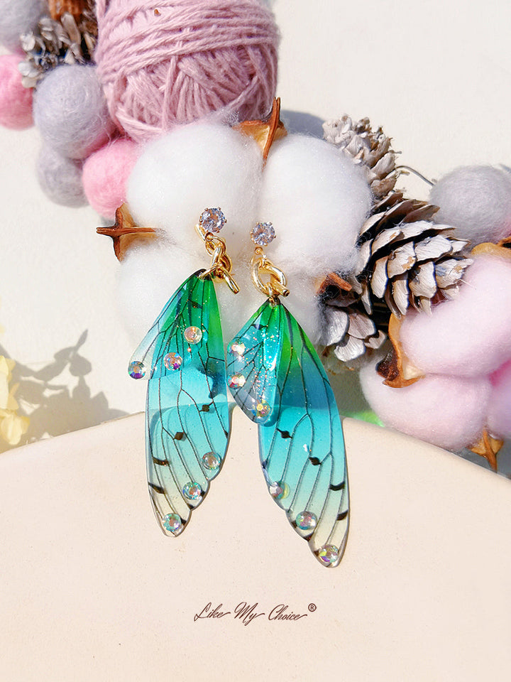 Butterfly Wing Asymmetrical Earring Crystal Diamond Earring