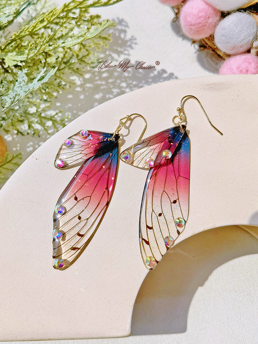 Butterfly Wing Handmade Crystal Diamond Earring