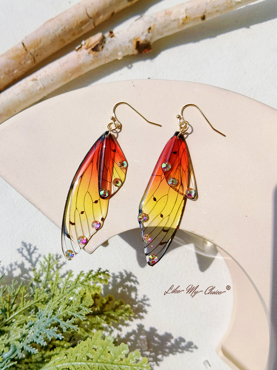 Butterfly Wing Handmade Crystal Diamond Earring