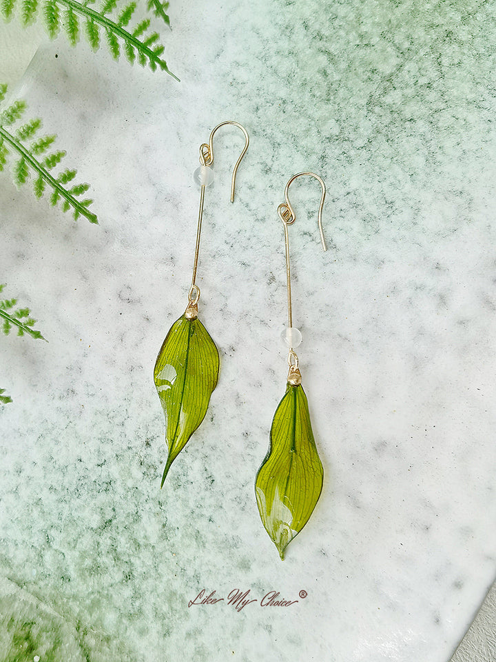 Boucles d'oreilles en résine Koala Gum Leaf Bamboo Leaves