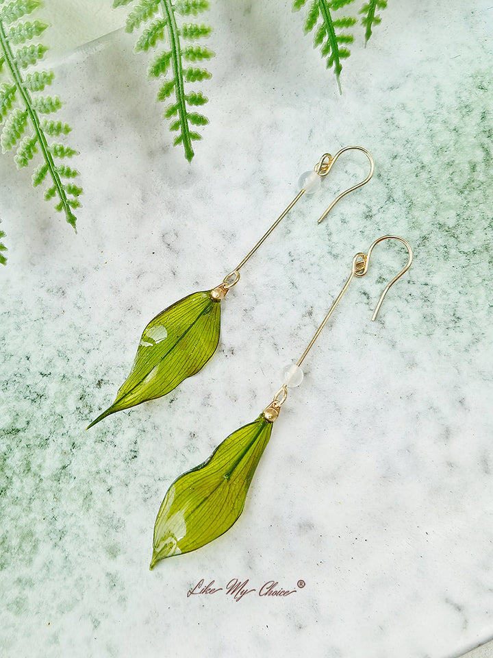 Boucles d'oreilles en résine Koala Gum Leaf Bamboo Leaves