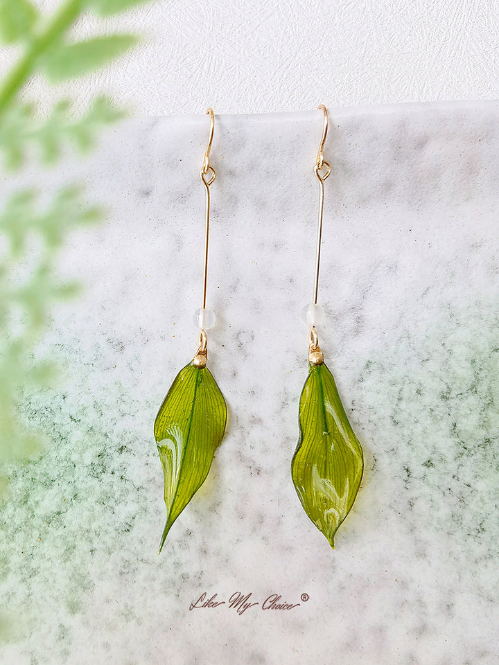 Boucles d'oreilles en résine Koala Gum Leaf Bamboo Leaves