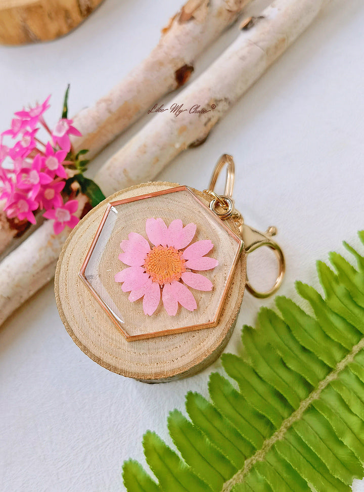 Pink Daisy Keychain