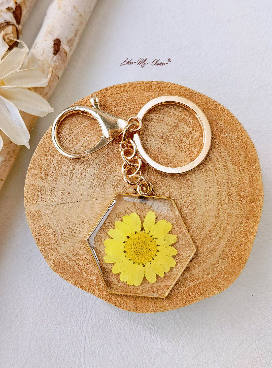 Creative Dried Flower Key Chain-Dripping Oil Daisy