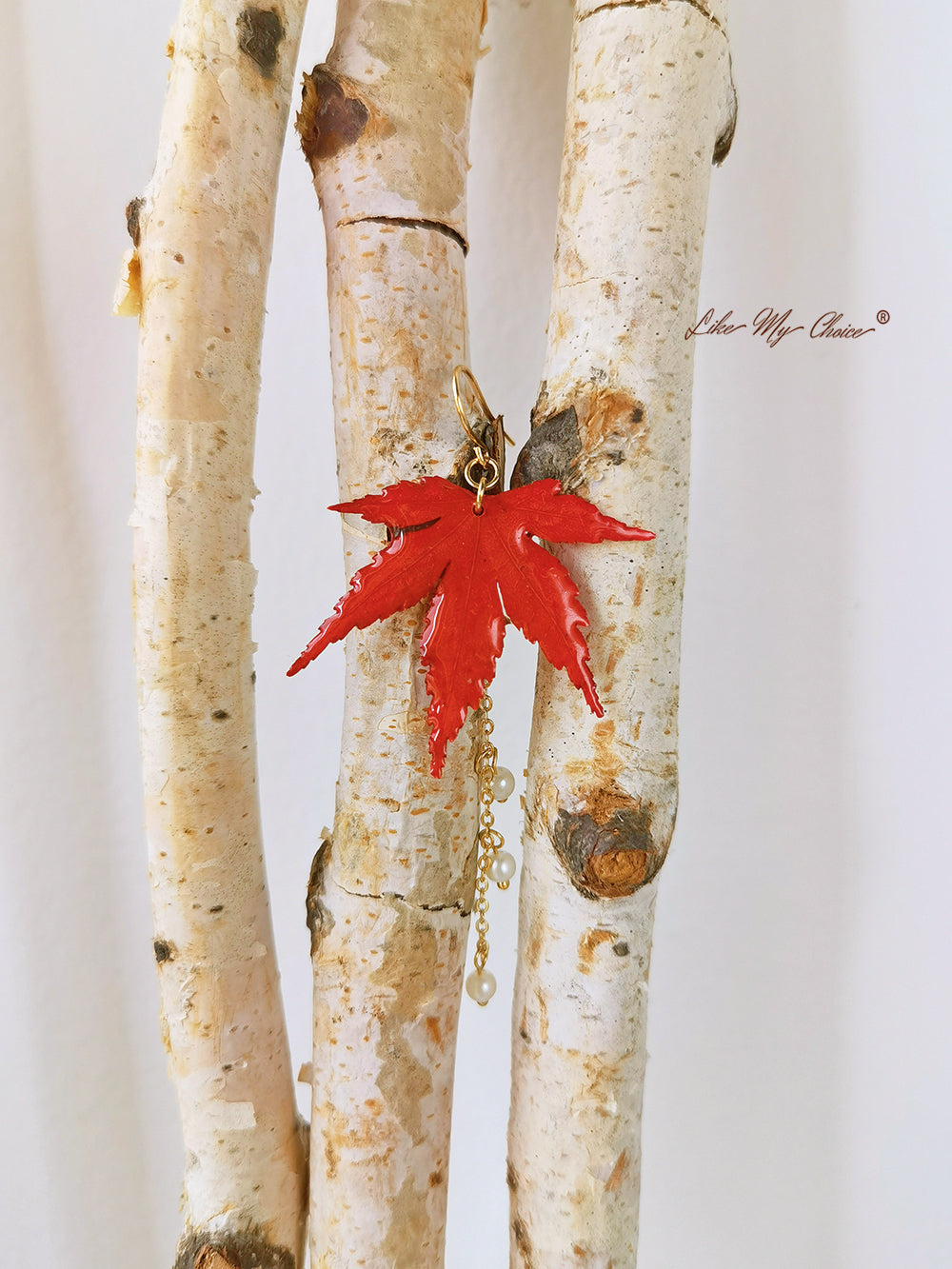 Sun Catcher Maple Leaf Ρητίνη χρυσό μαργαριτάρι σκουλαρίκια