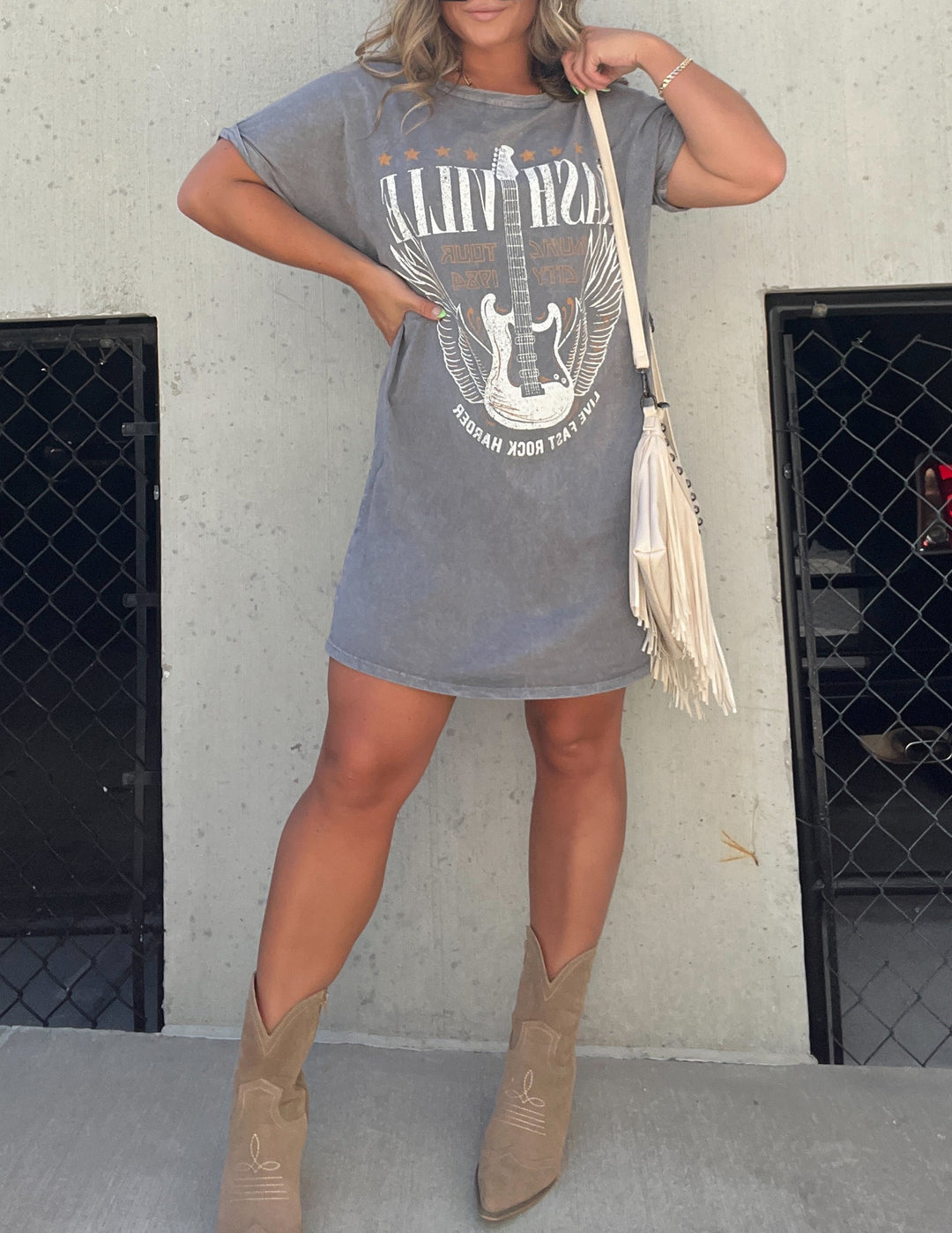 Nashville Mineral Washed Graphic Tee Dress