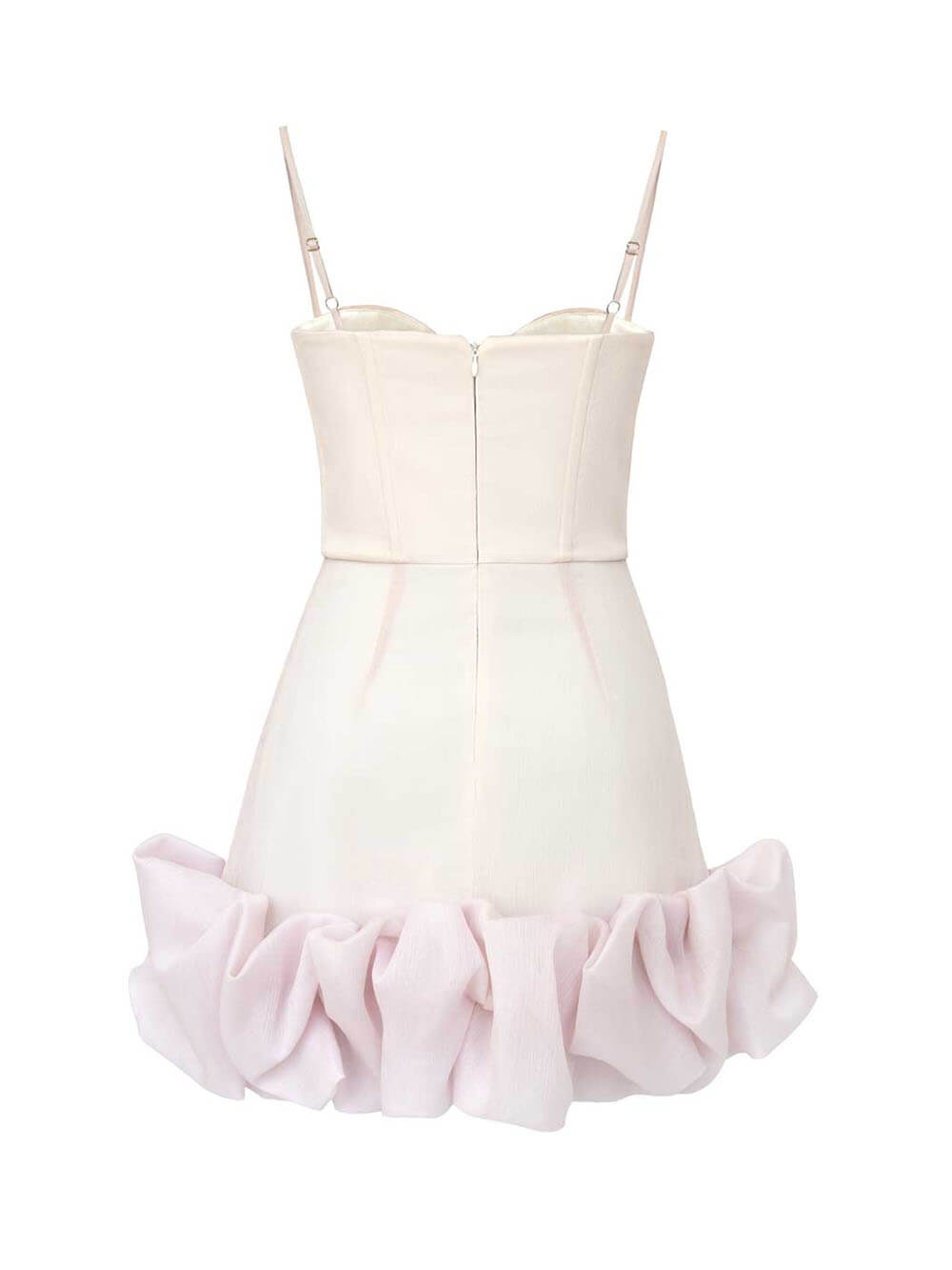 Draperad Mini Bustier-klänning med volang