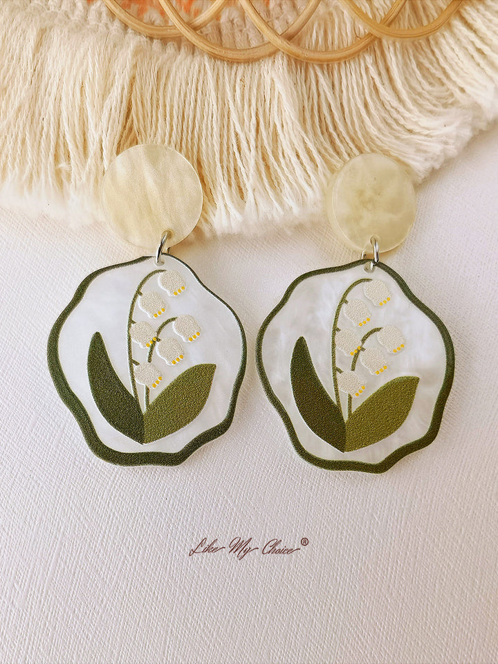 Boucles d'oreilles fleurs - Acrylique Muguet