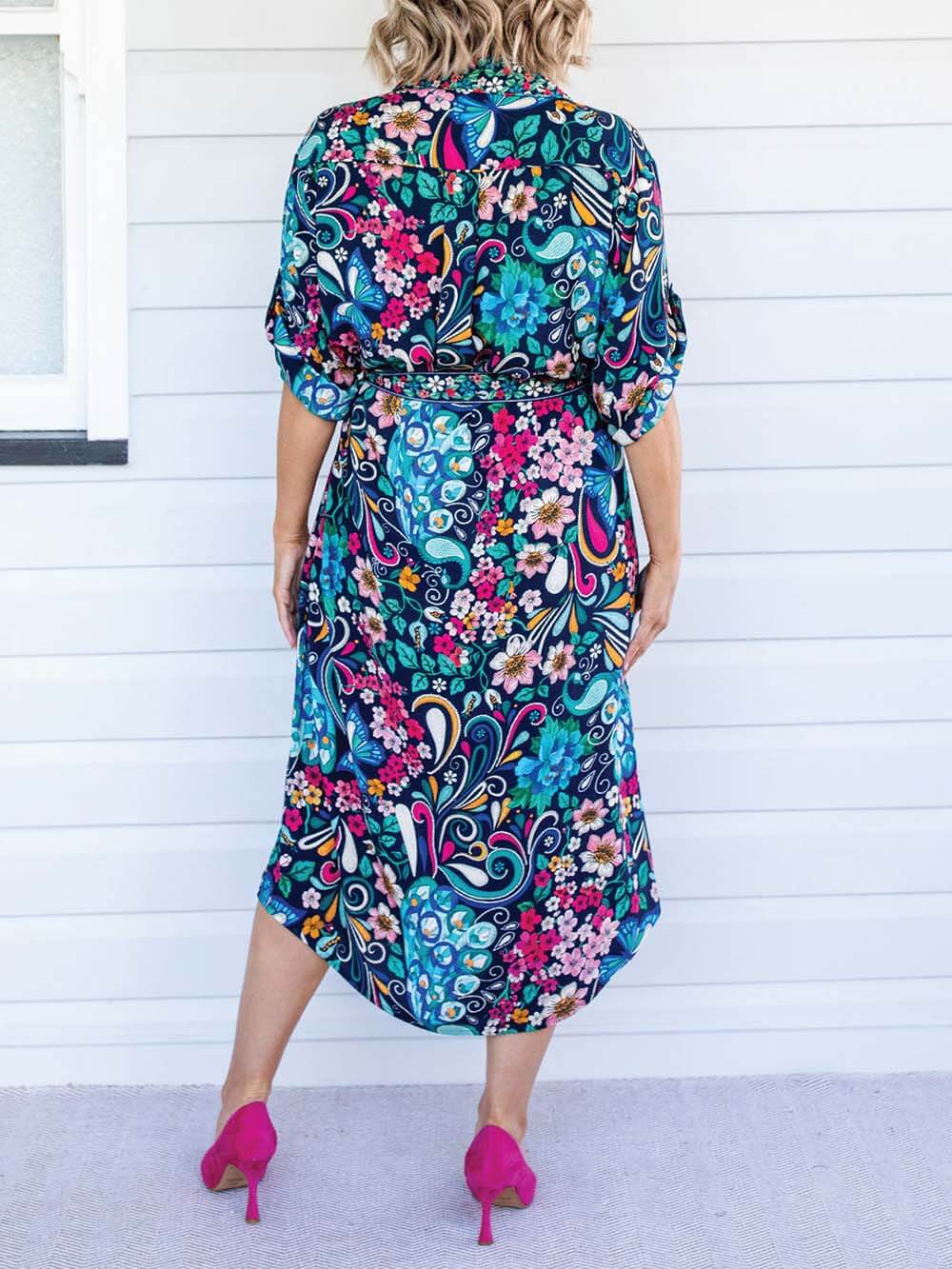 Unique Ethnic Print Shirt Dress