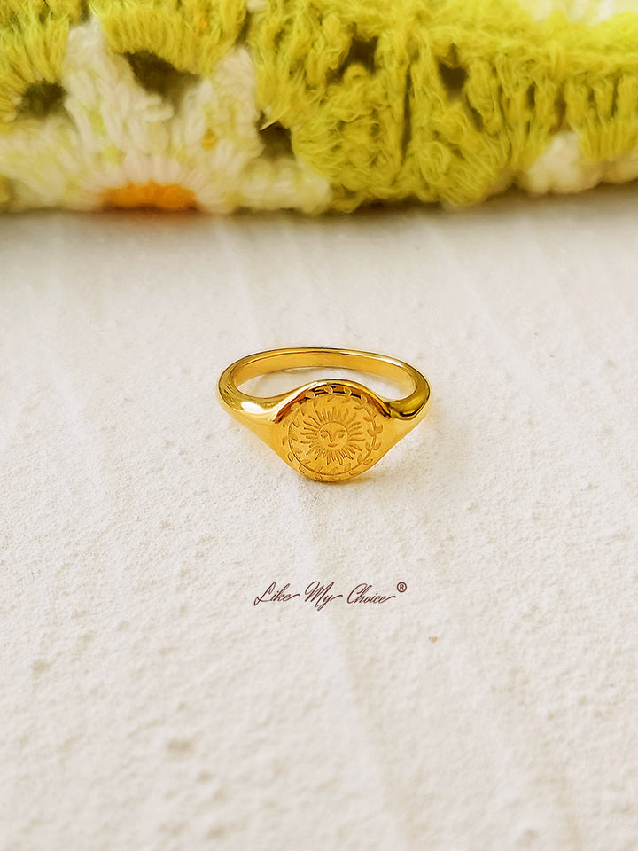 Liefde Door De Maan Signet Boho Ring