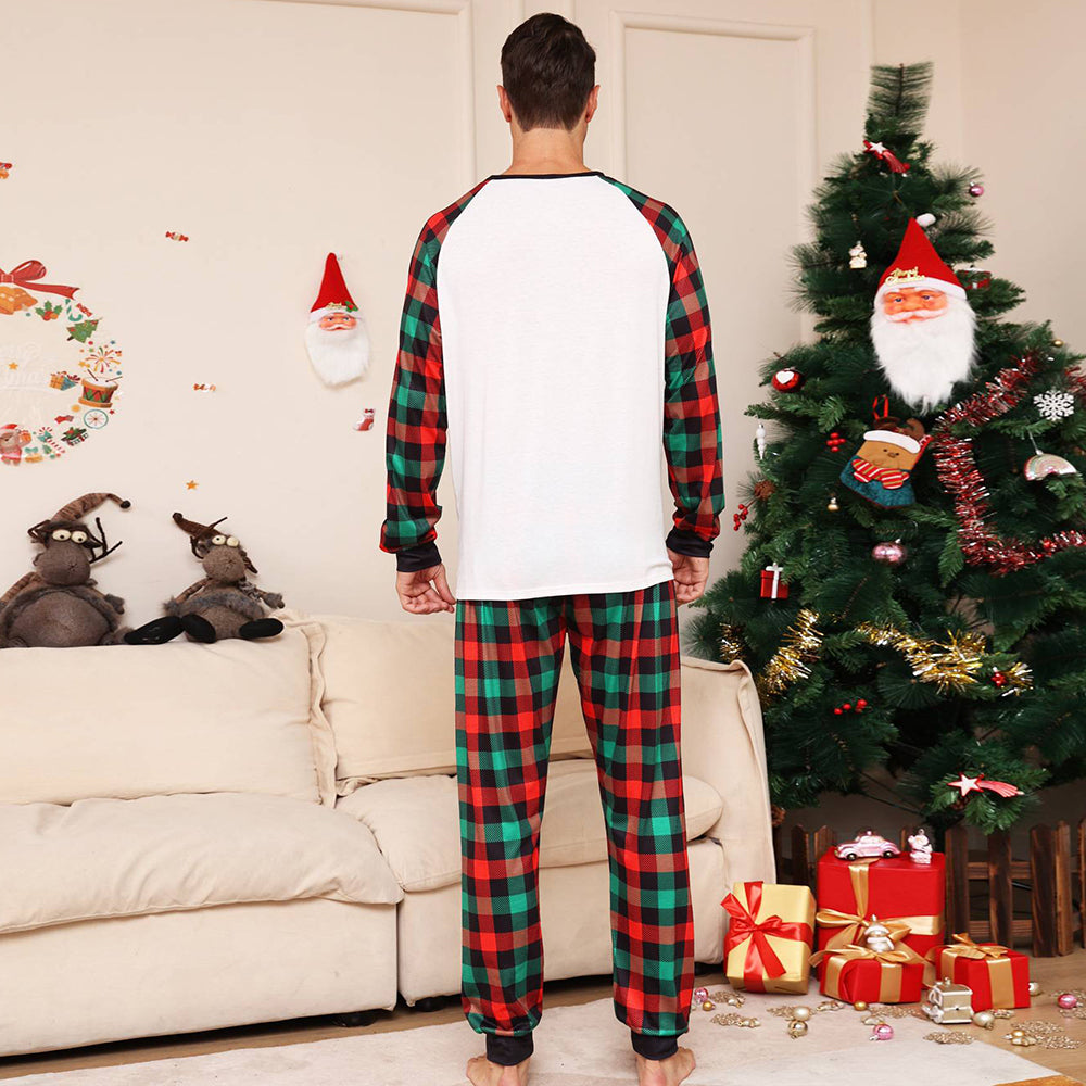 Pijama familiar navideño a juego Pijama de rejilla verde