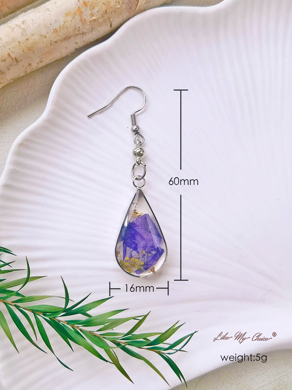 Pendentif Delphinium Boucles d'oreilles Iris