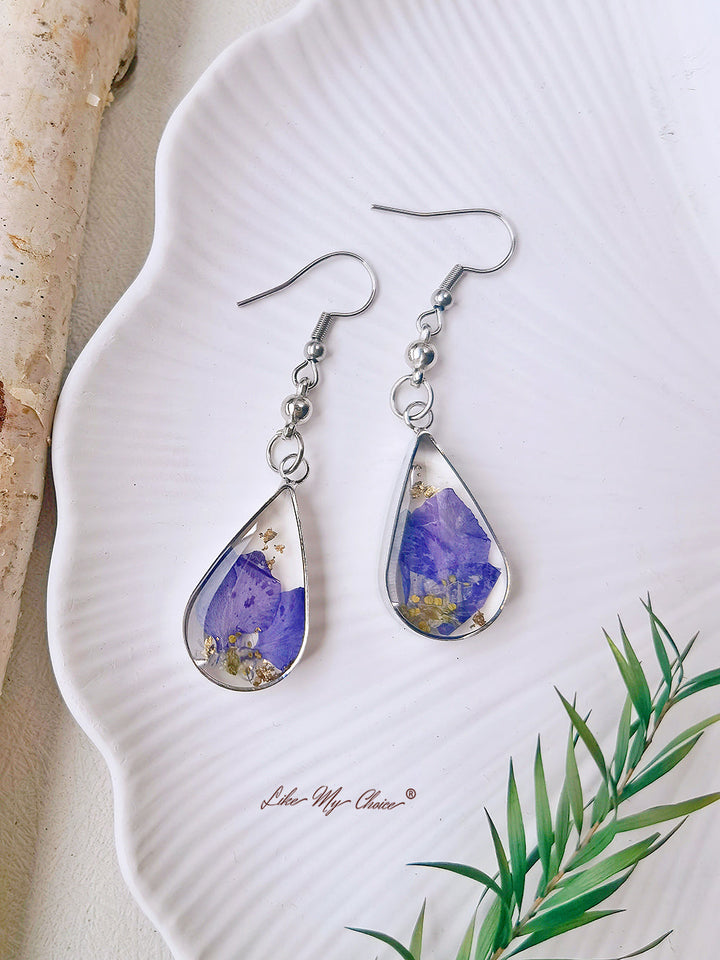 Pendentif Delphinium Boucles d'oreilles Iris