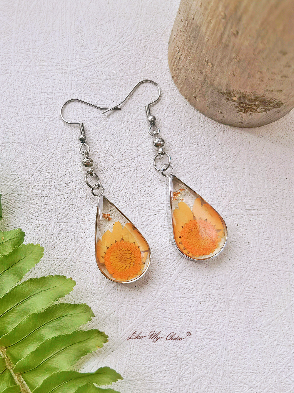 Boucles d'oreilles pendantes en forme de fleurs de jardin d'automne