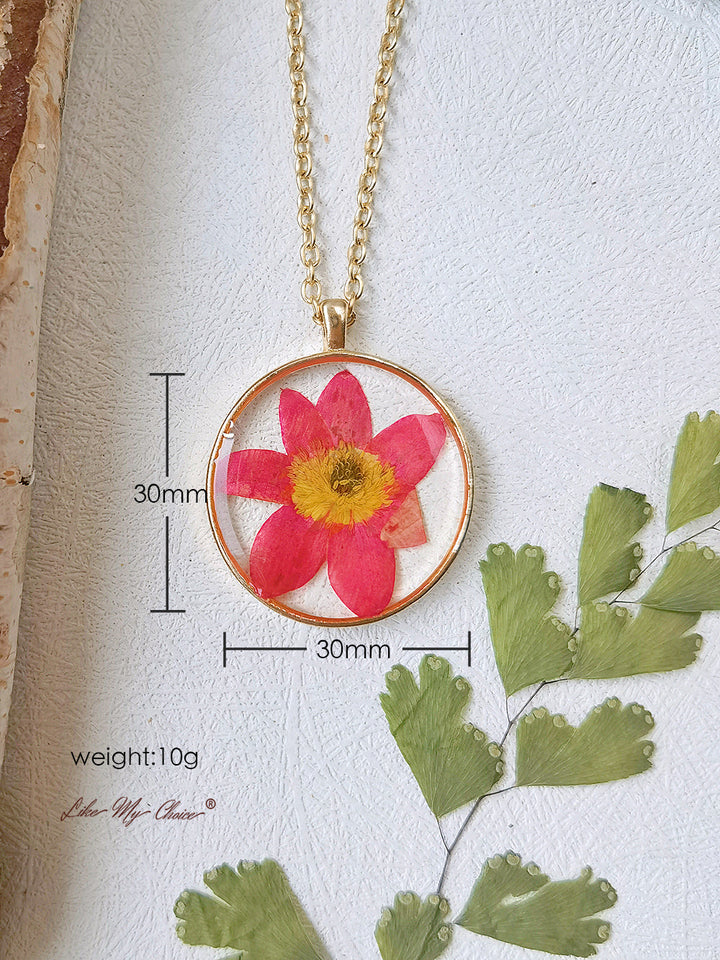 Red Euphorbia Flower Pendant