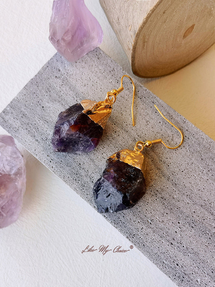 Natural Amethyst drop øreringe