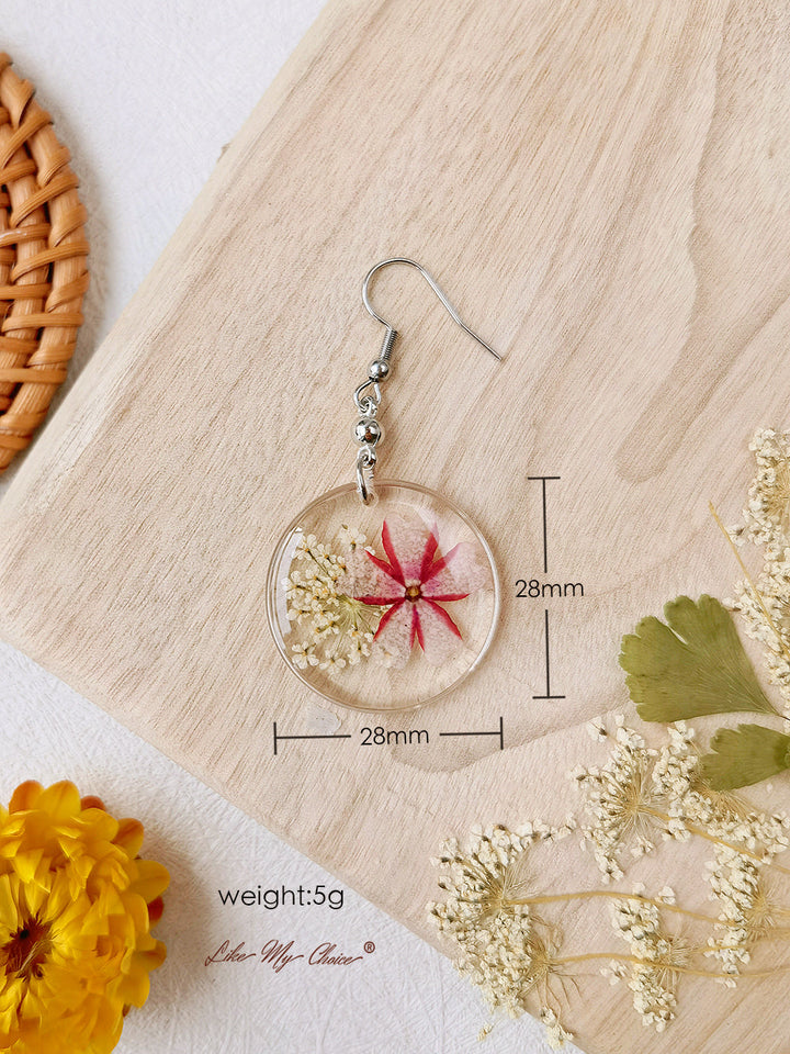 Starry Sky Pressed Flower Earrings